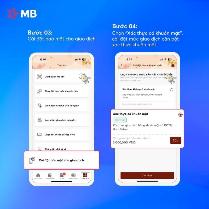 Hướng dẫn xác thực ngân hàng MB Bank